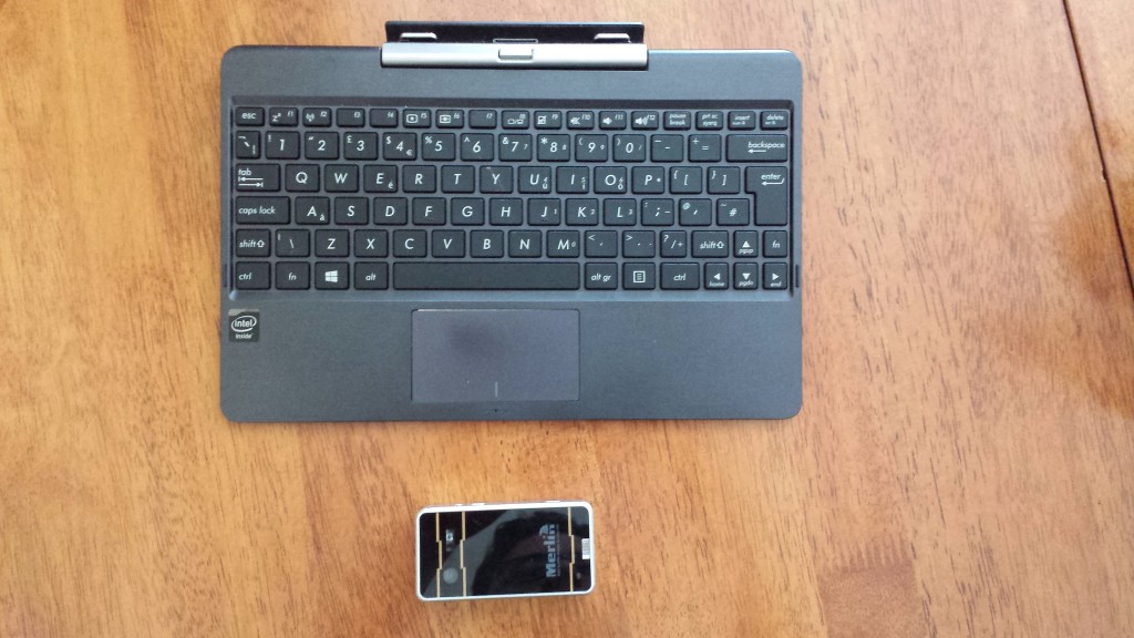 Better to carry Merlin's laser keyboard than a portable keyboard